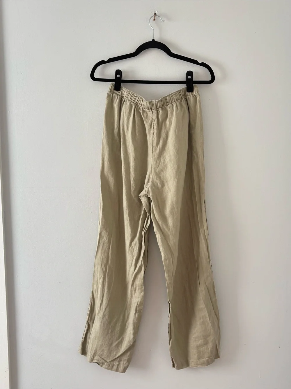 Little Moon Aritzia Sail Linen Pant Martini Olive Wide Leg Bottoms Drawstring